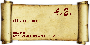 Alapi Emil névjegykártya