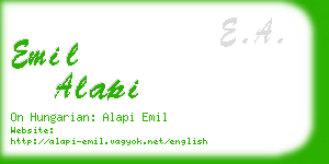 emil alapi business card